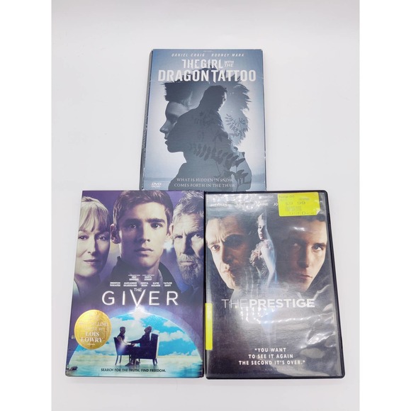 Movie DVD Lot The Girl With The Dragon Tattoo The Giver The Prestige 3 DVDs Teen - Picture 2 of 13